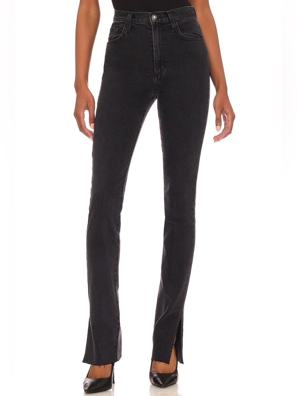 Favorite Daughter The Valentina Tower Jean Boulder Black Side Slit Size 31